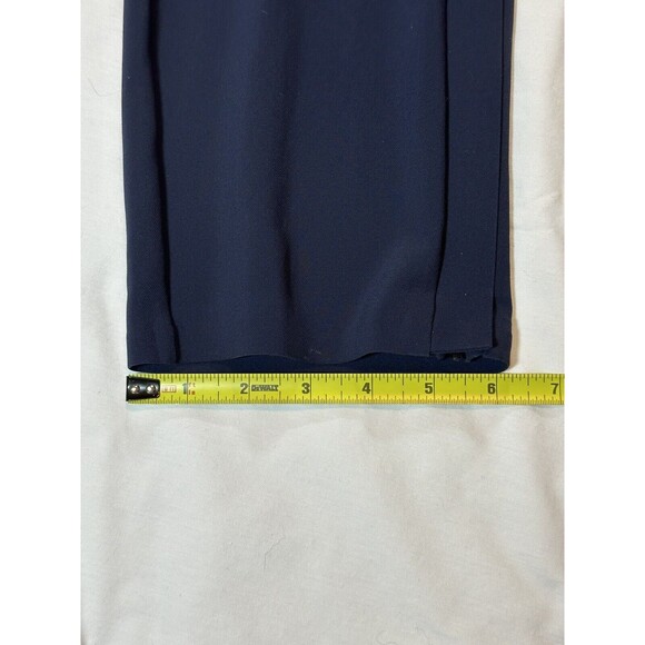 Athleta Metropolis Straight Leg Pants Womens 0 Navy Blue Elastic Waist Zip Ankle - Picture 13 of 15